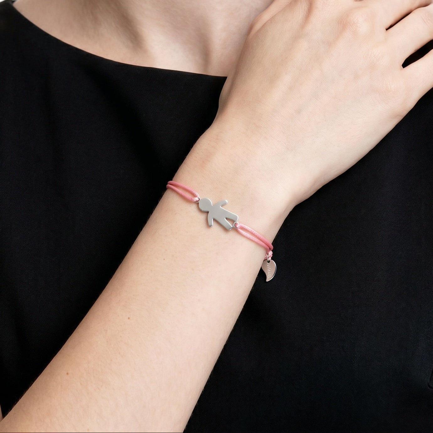 Personalized boy character bracelet for women