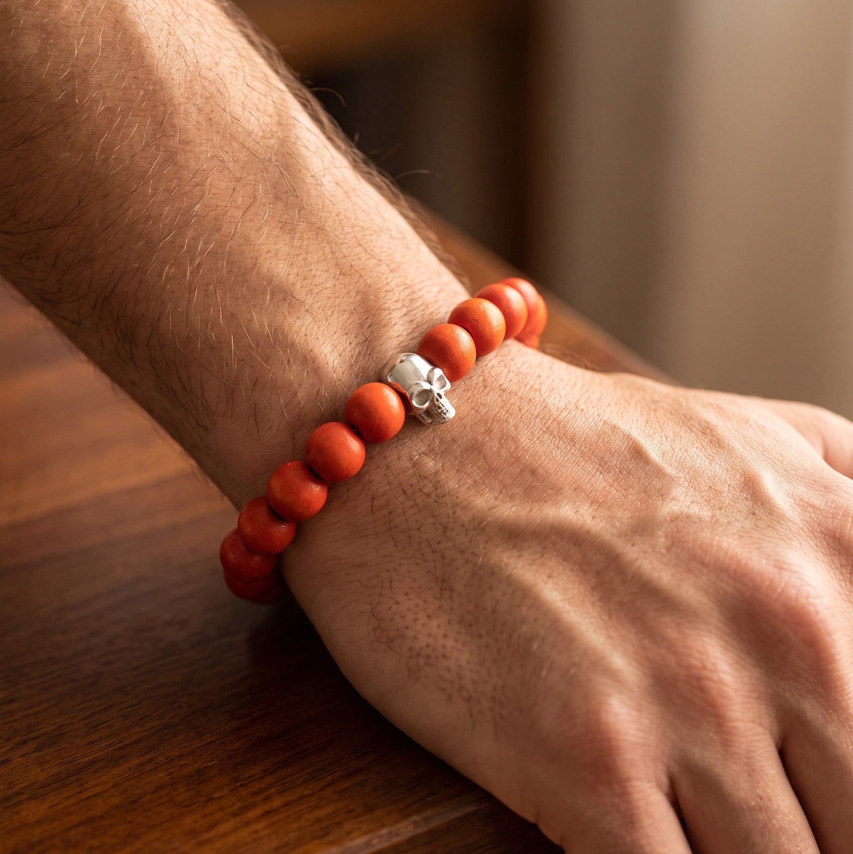 Herenarmband met doodskopmotief