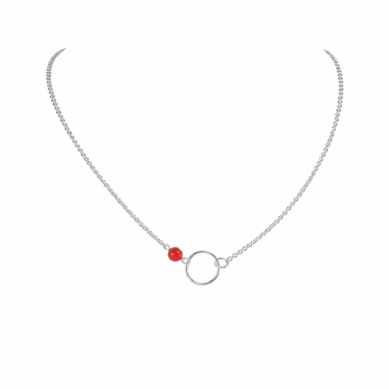 Women's Coral Circle Necklace