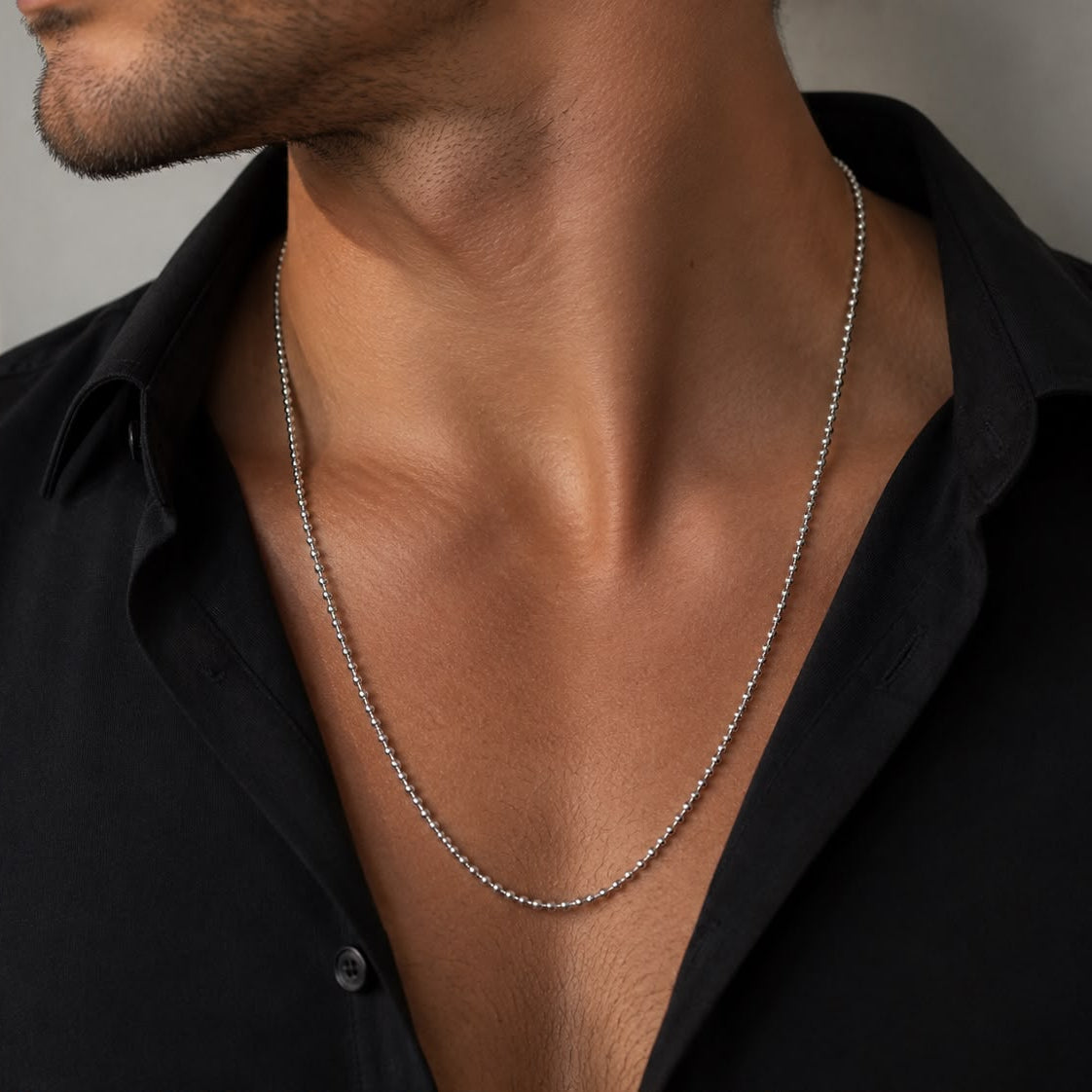 Chaîne boule argent homme