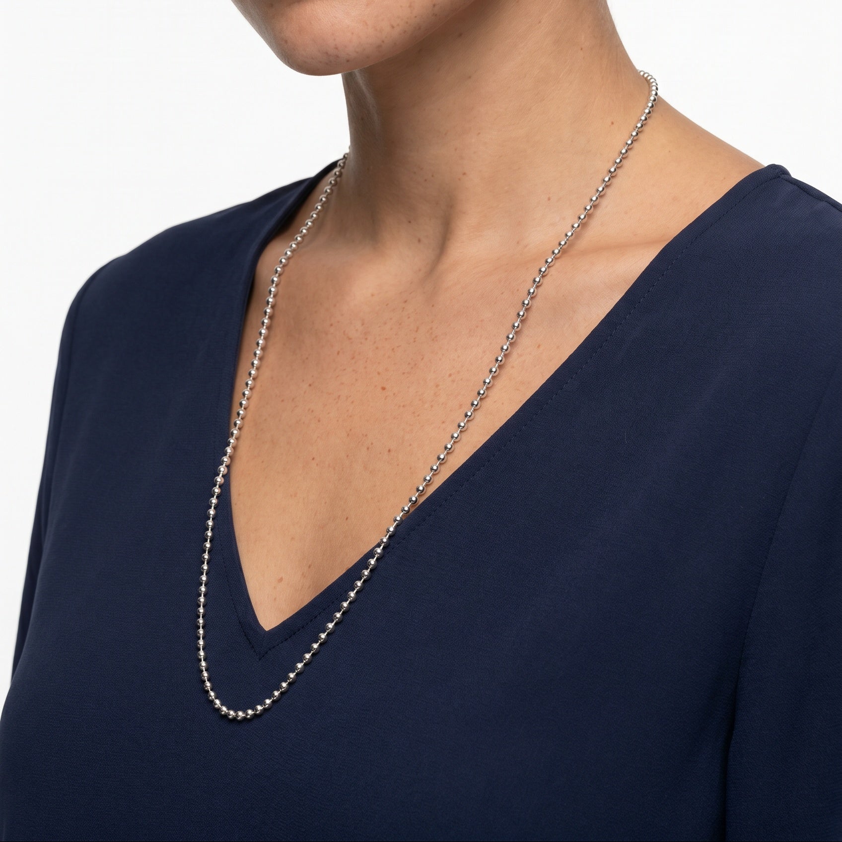 Women's Silver Ball Chain 