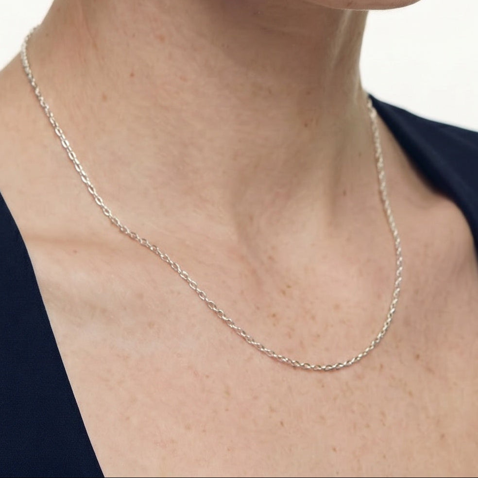 Chaine forçat diamantée argent enfant