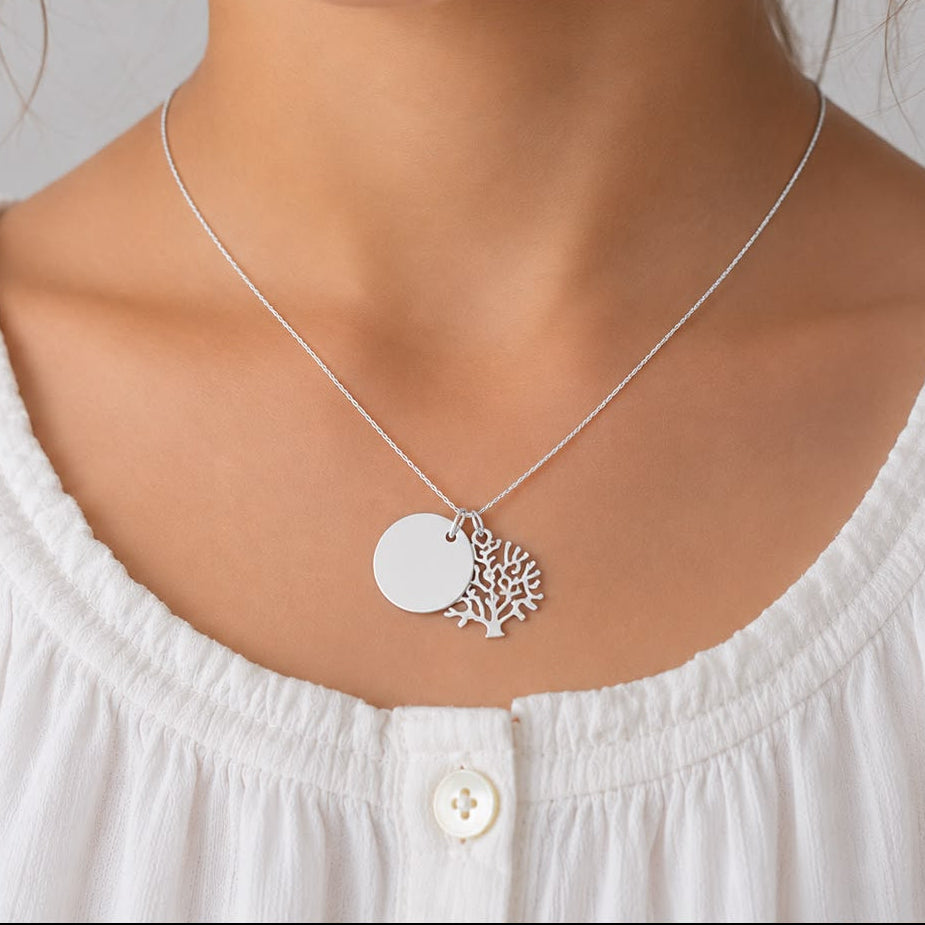 Customizable 20mm Tree of Life Medal Necklace for Children 