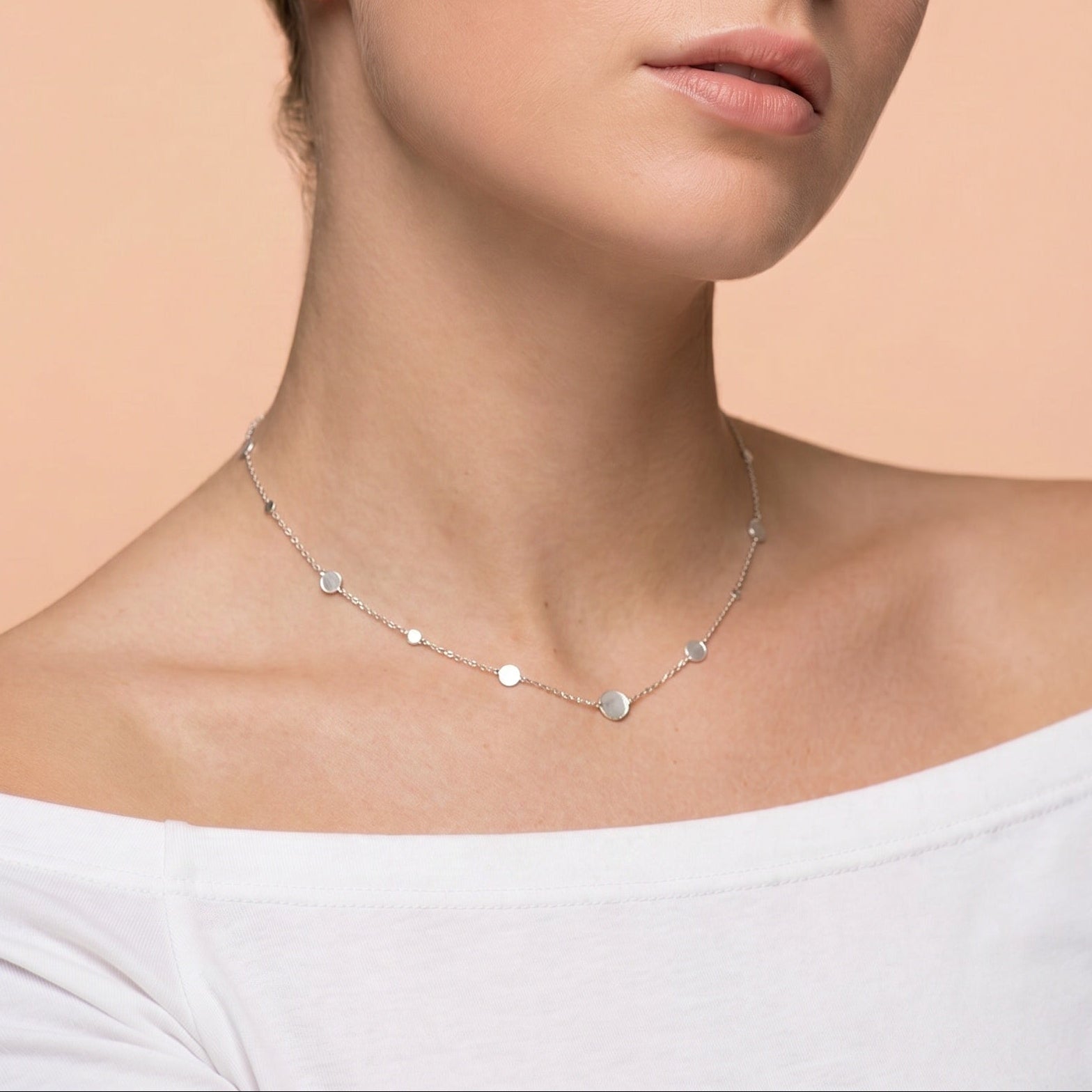 Collier argent pastille initial à graver femme