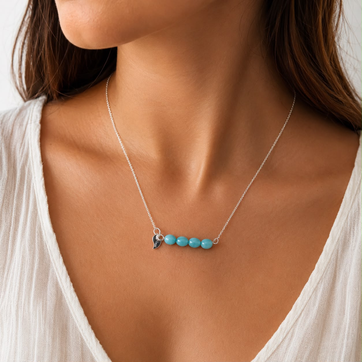 turquoise barrette necklace for women