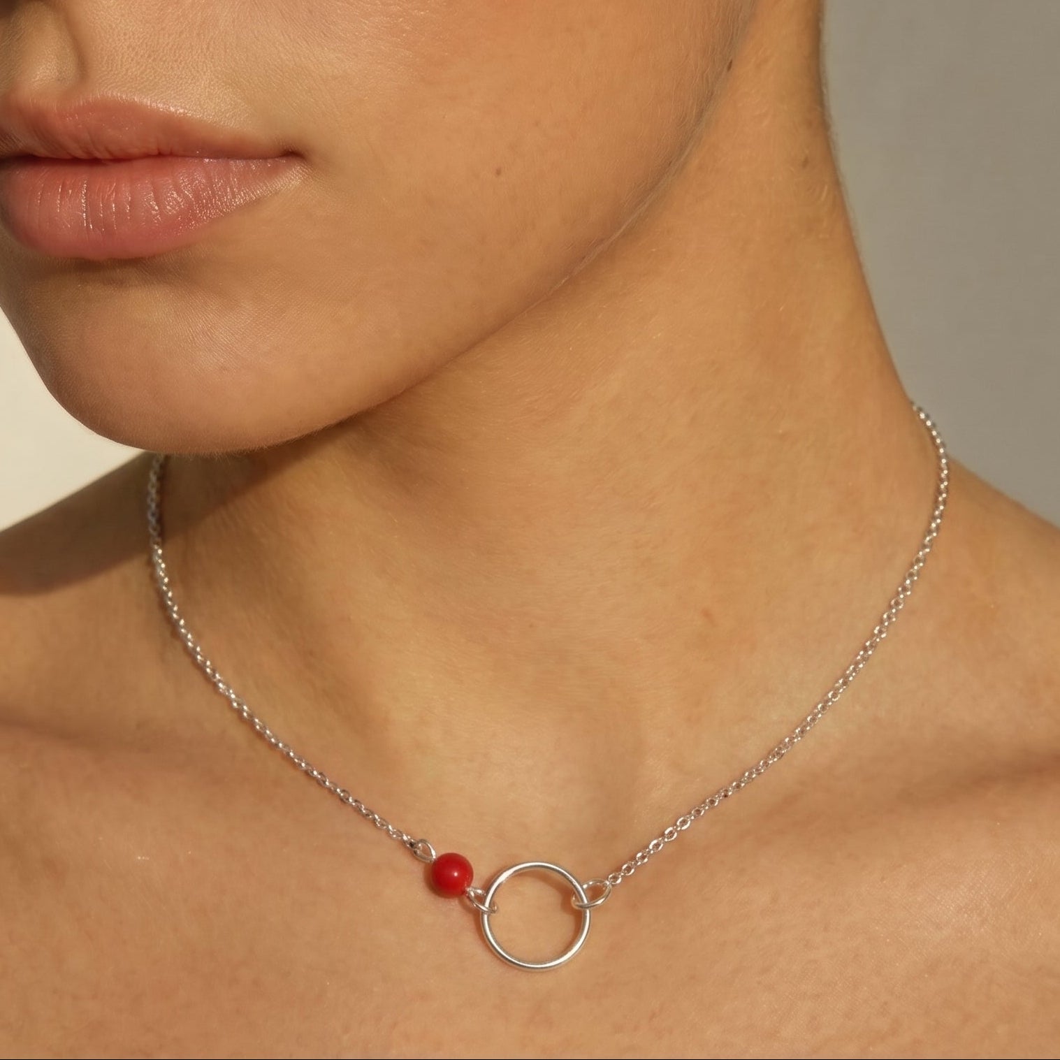 Women's Coral Circle Necklace