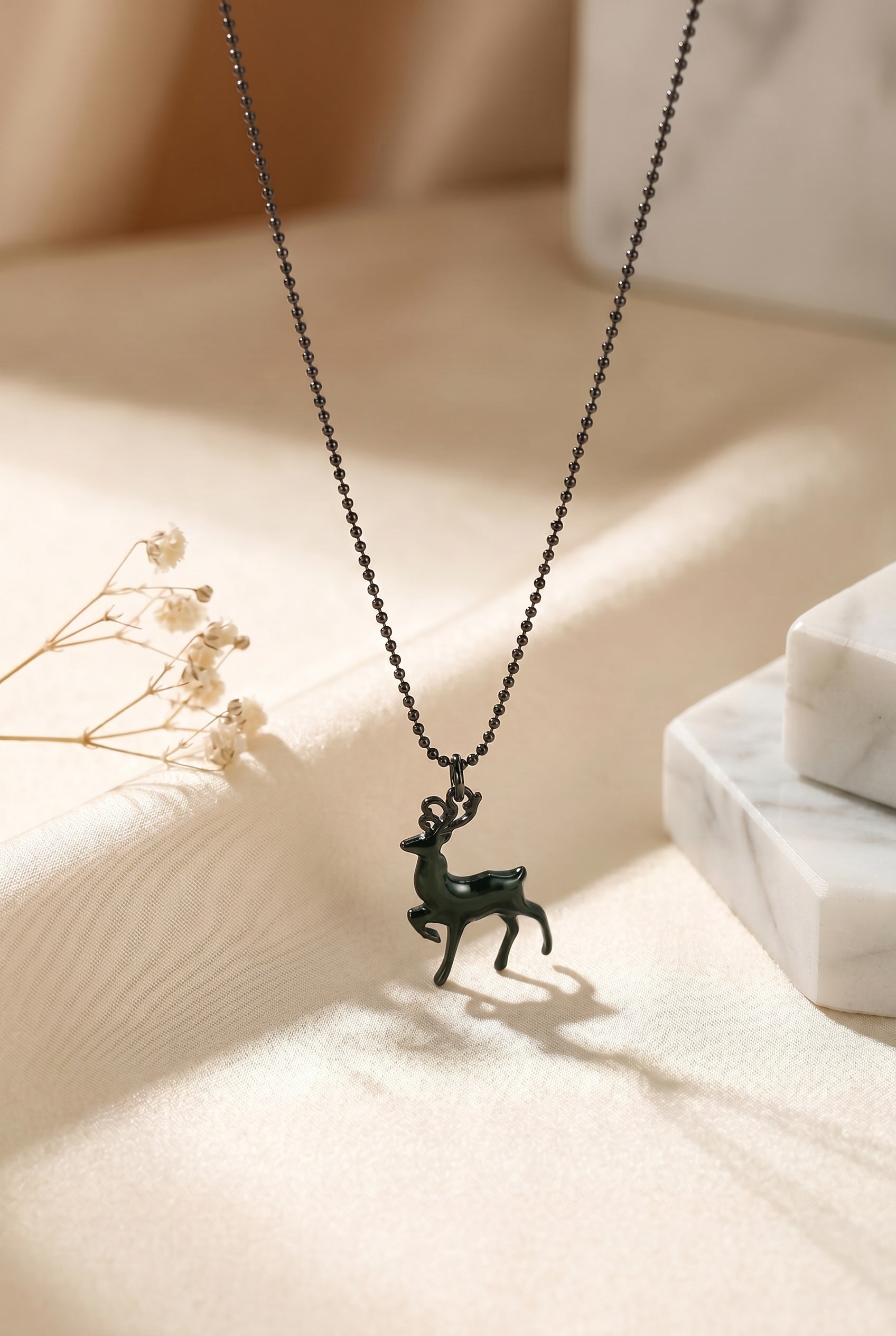 Pendentif cerf en argent massif 925 femme