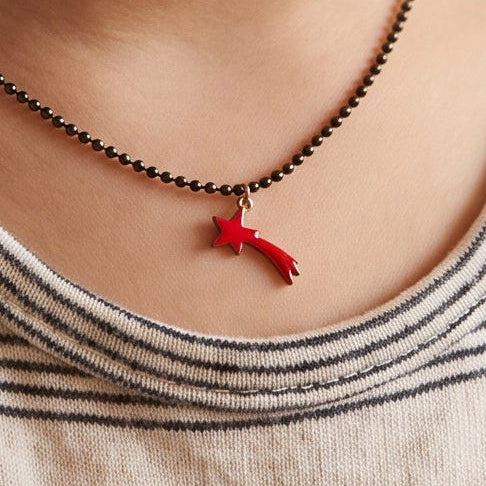 shooting star pendant for teenager, sterling silver