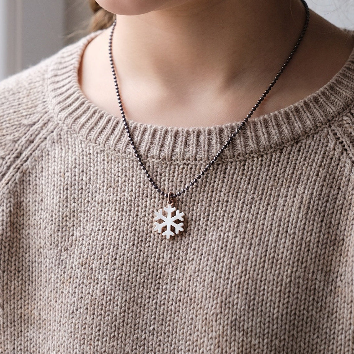 Children's Solid Silver Snowflake Pendant