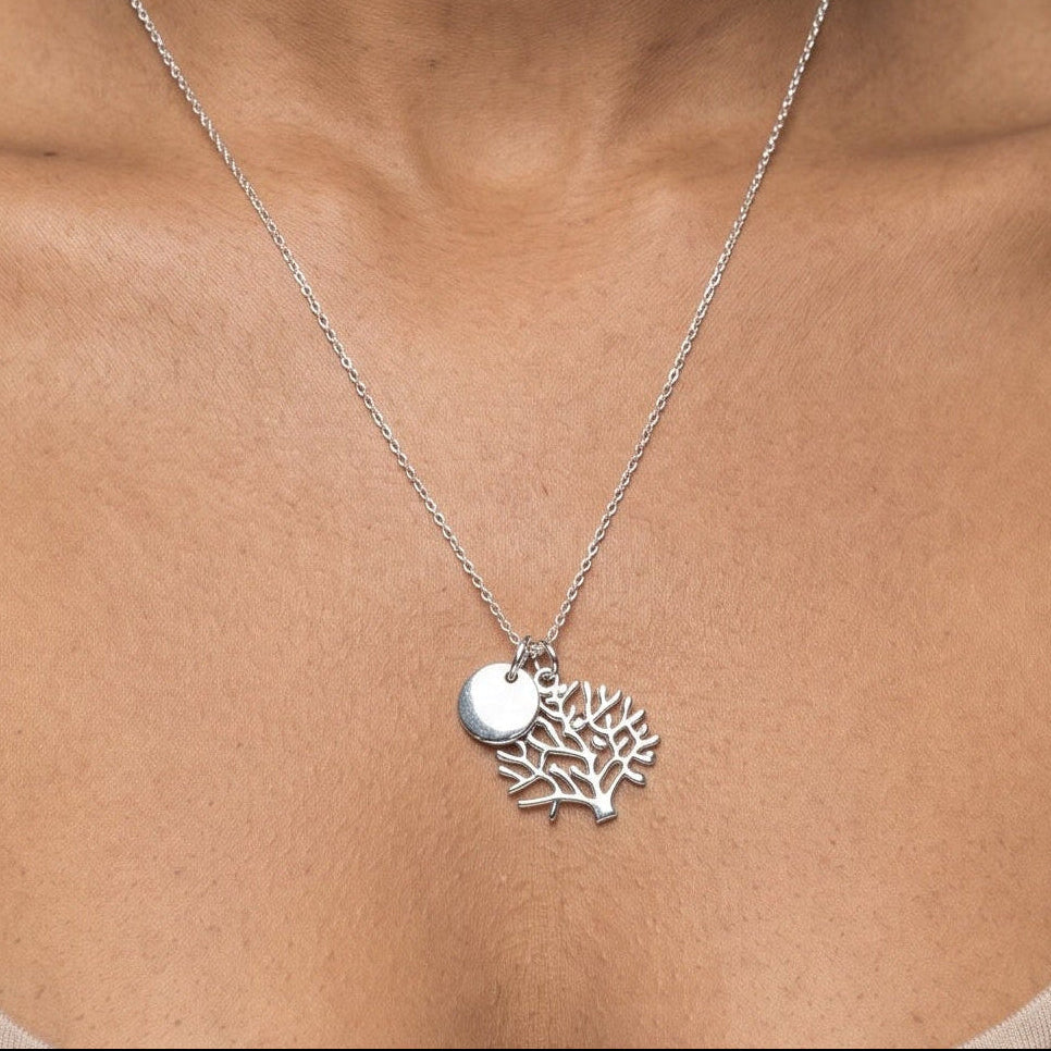 Collier médaille arbre de vie personnalisable femme 10mm