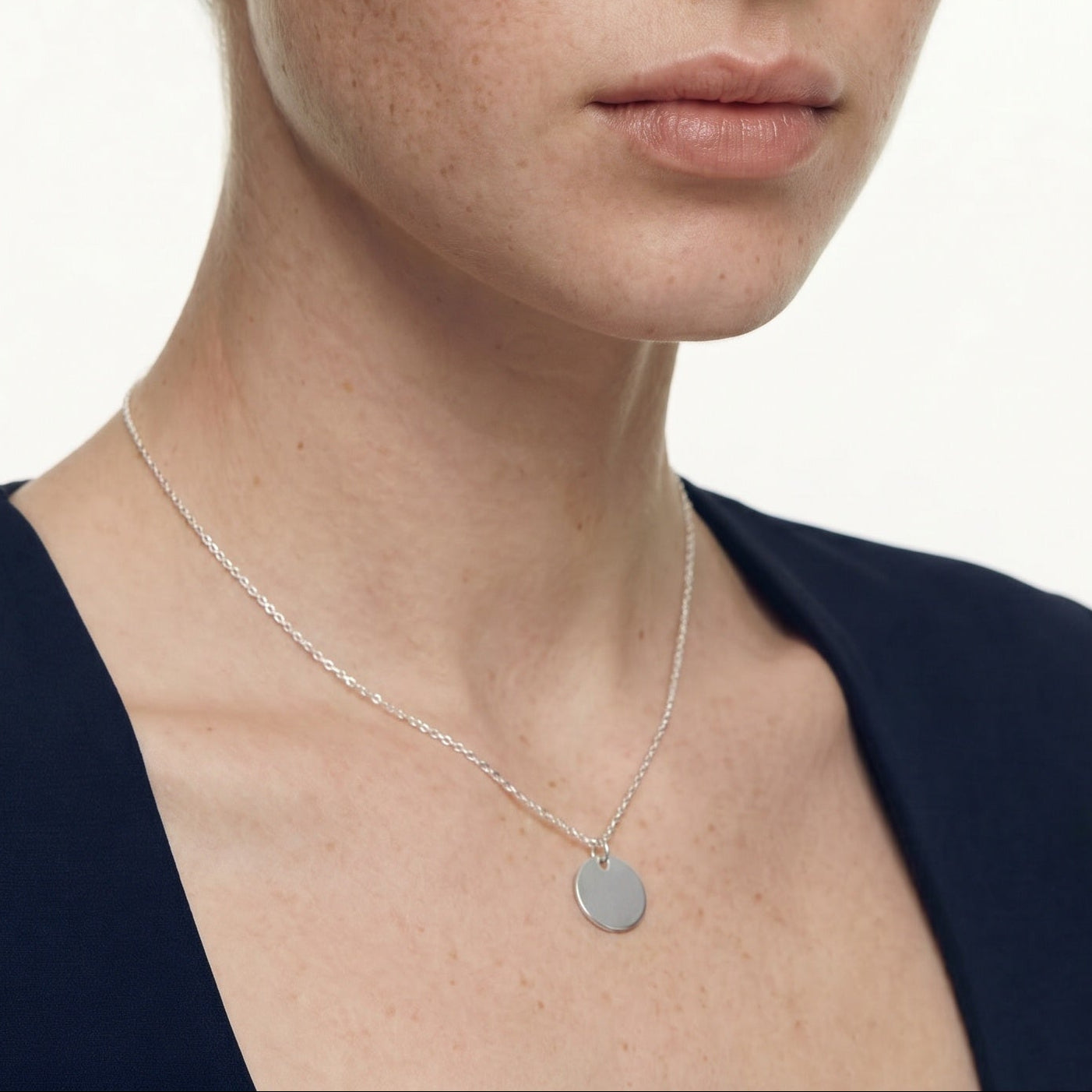 Personaliseerbare zilveren medaille hanger voor dames, 15 mm