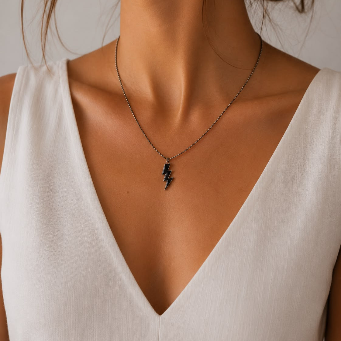 Damesketting van sterling zilver met dondermotief