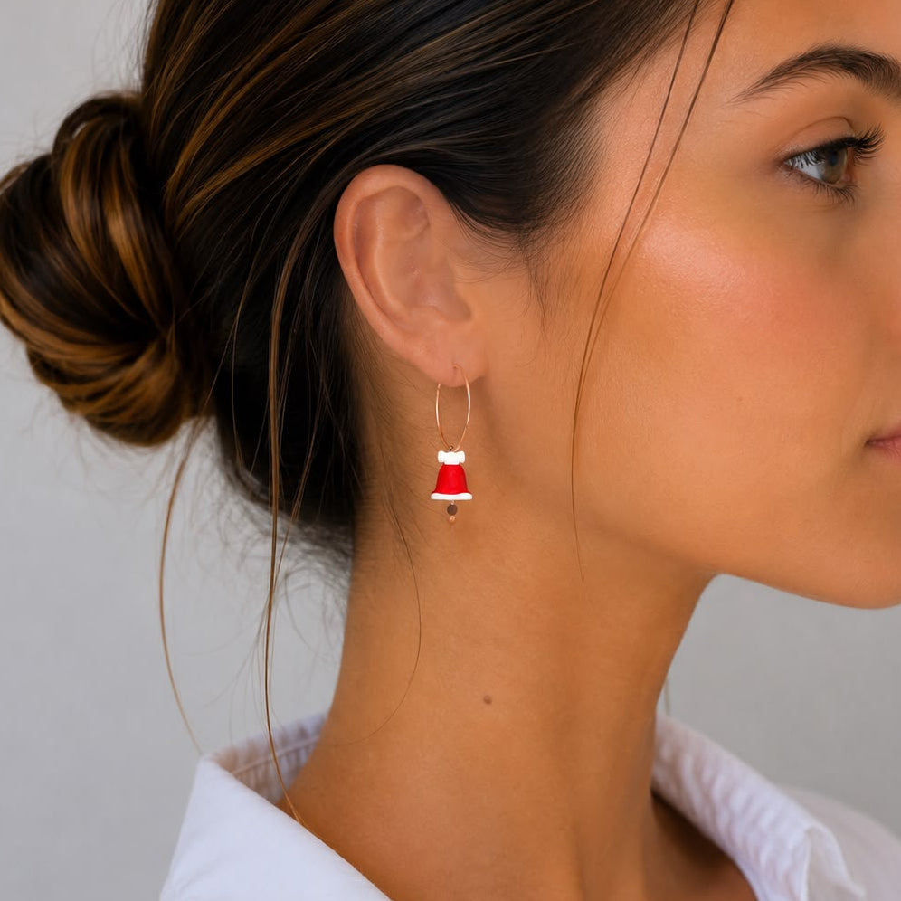 Women's Enamel Christmas Bell Earrings