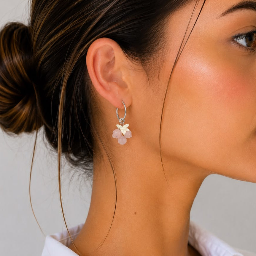 Pink hoop earrings