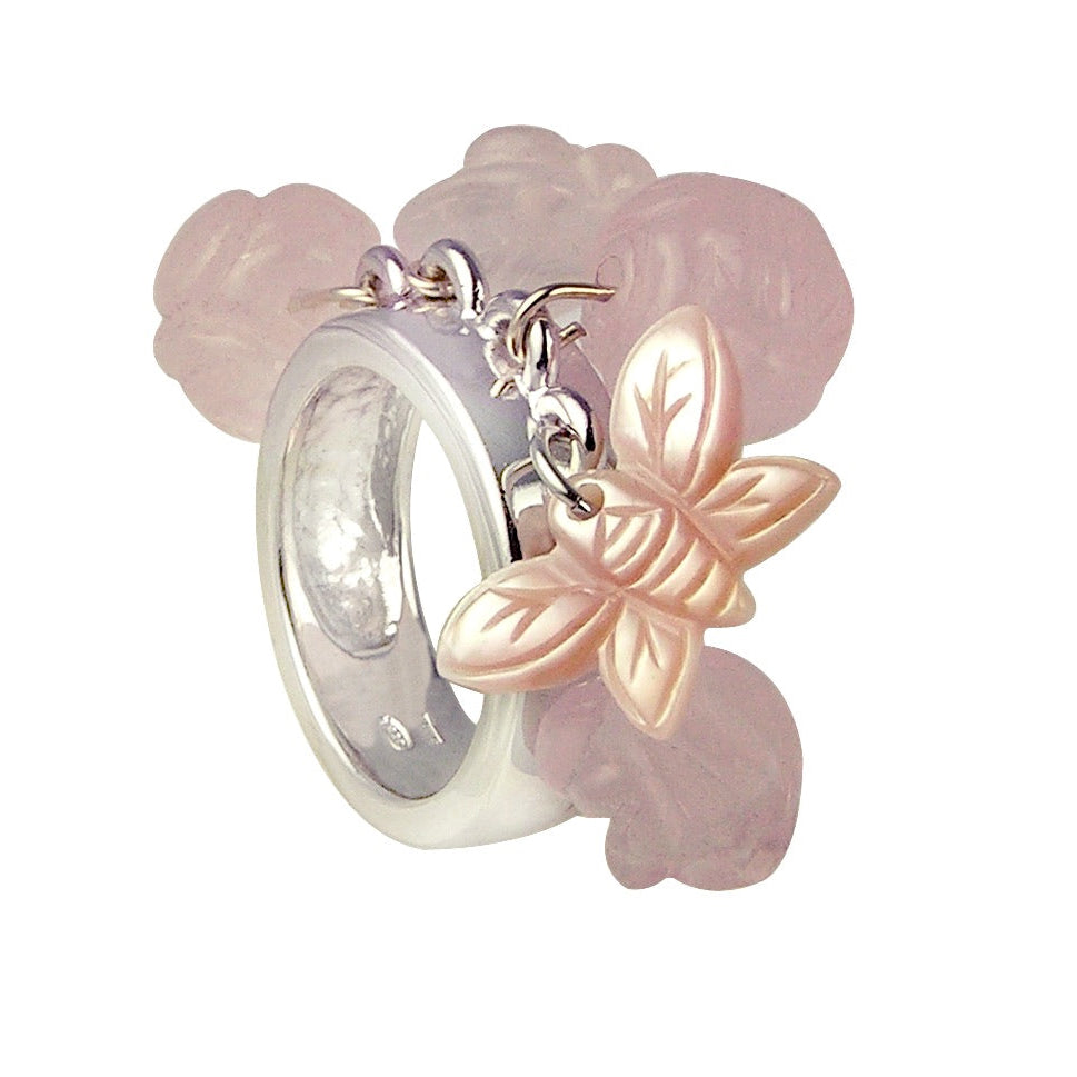 Women's rose gold quartz ring 