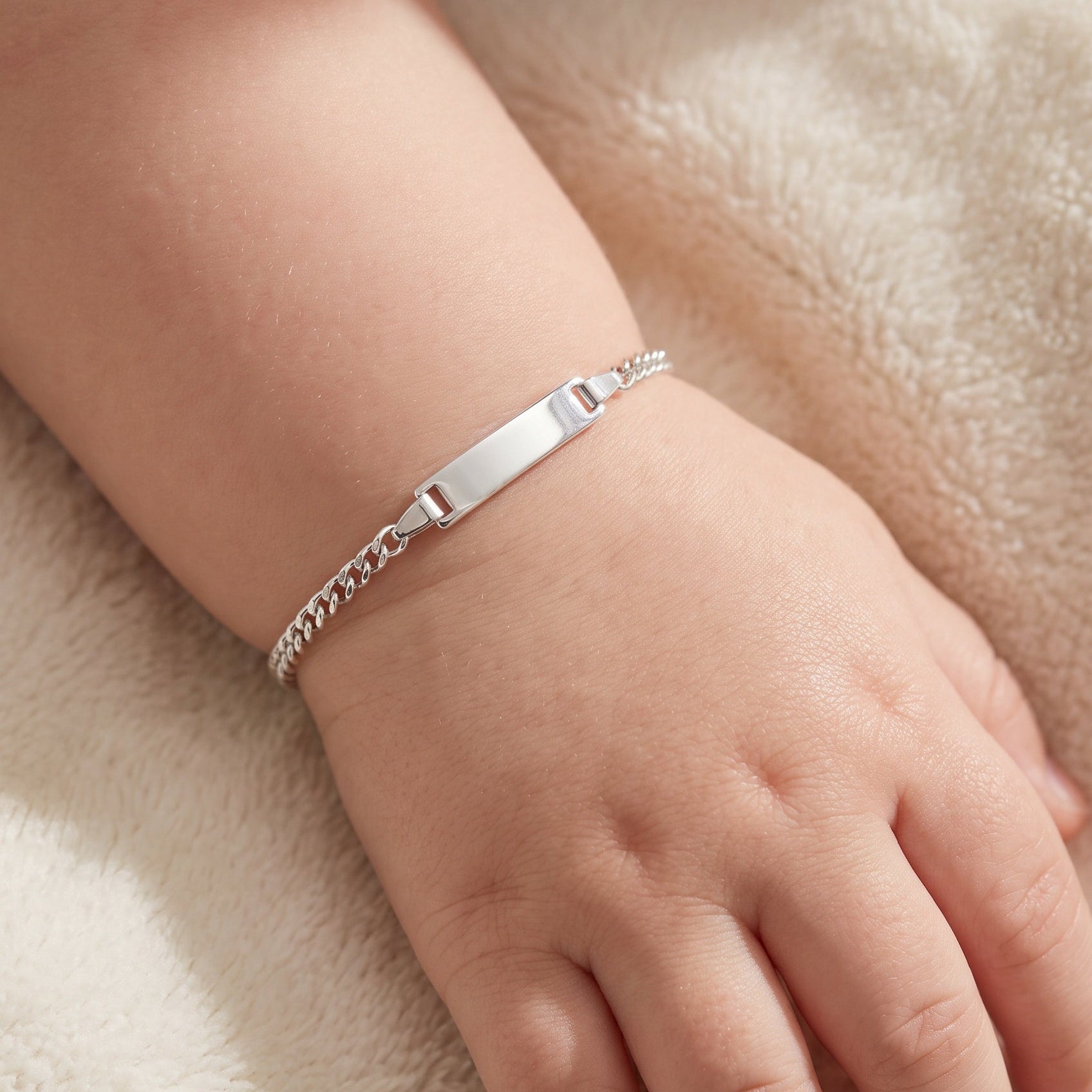 Gourmette bébé argent personnalisé