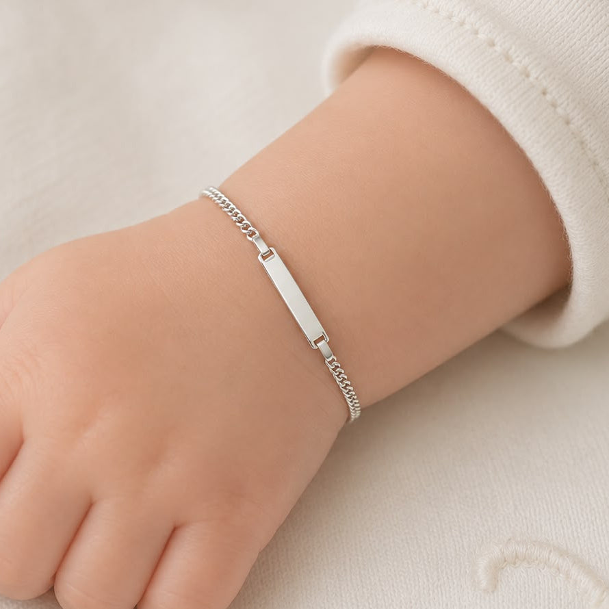 Personalized silver baby bracelet