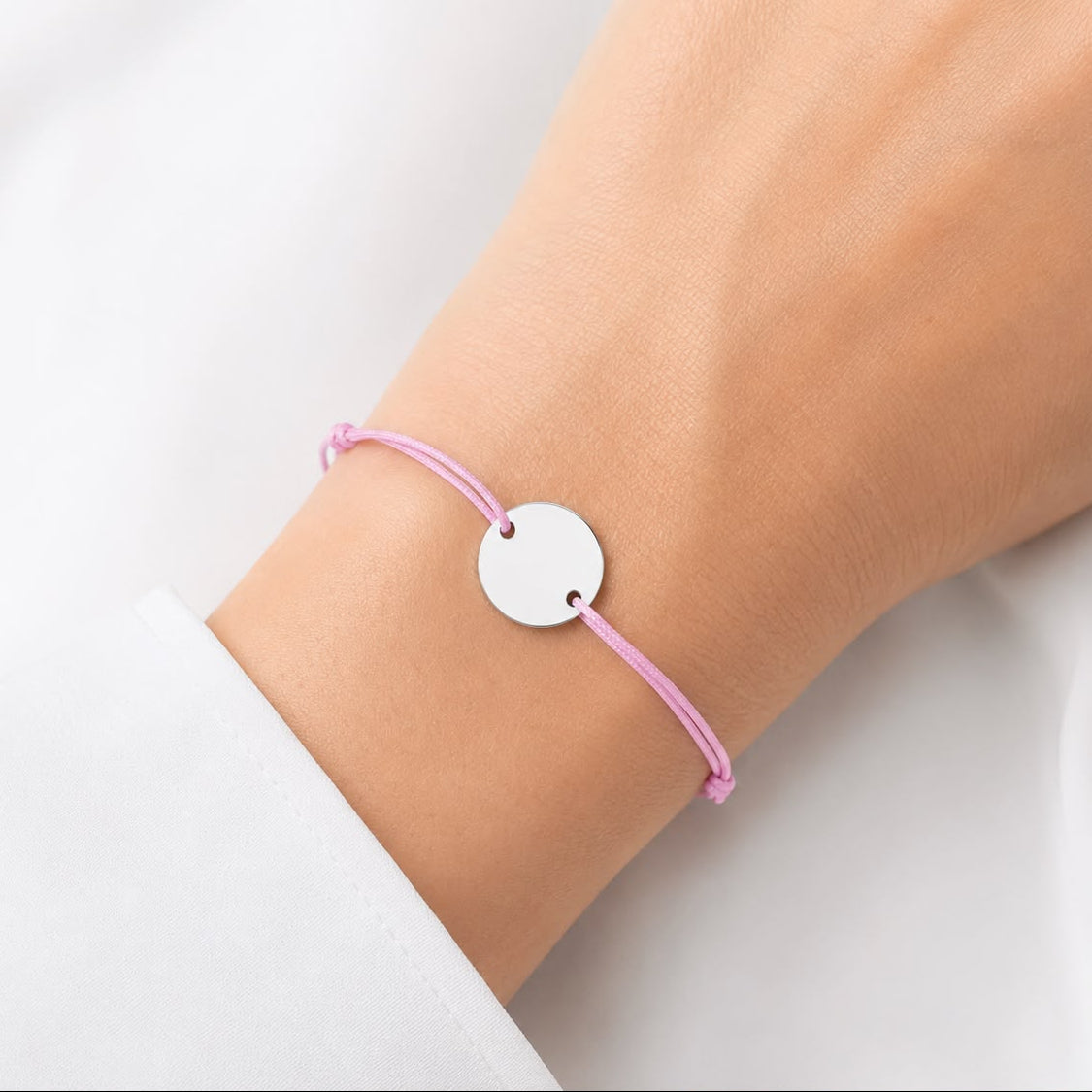 Bracelet médaille argent personnalisé femme
