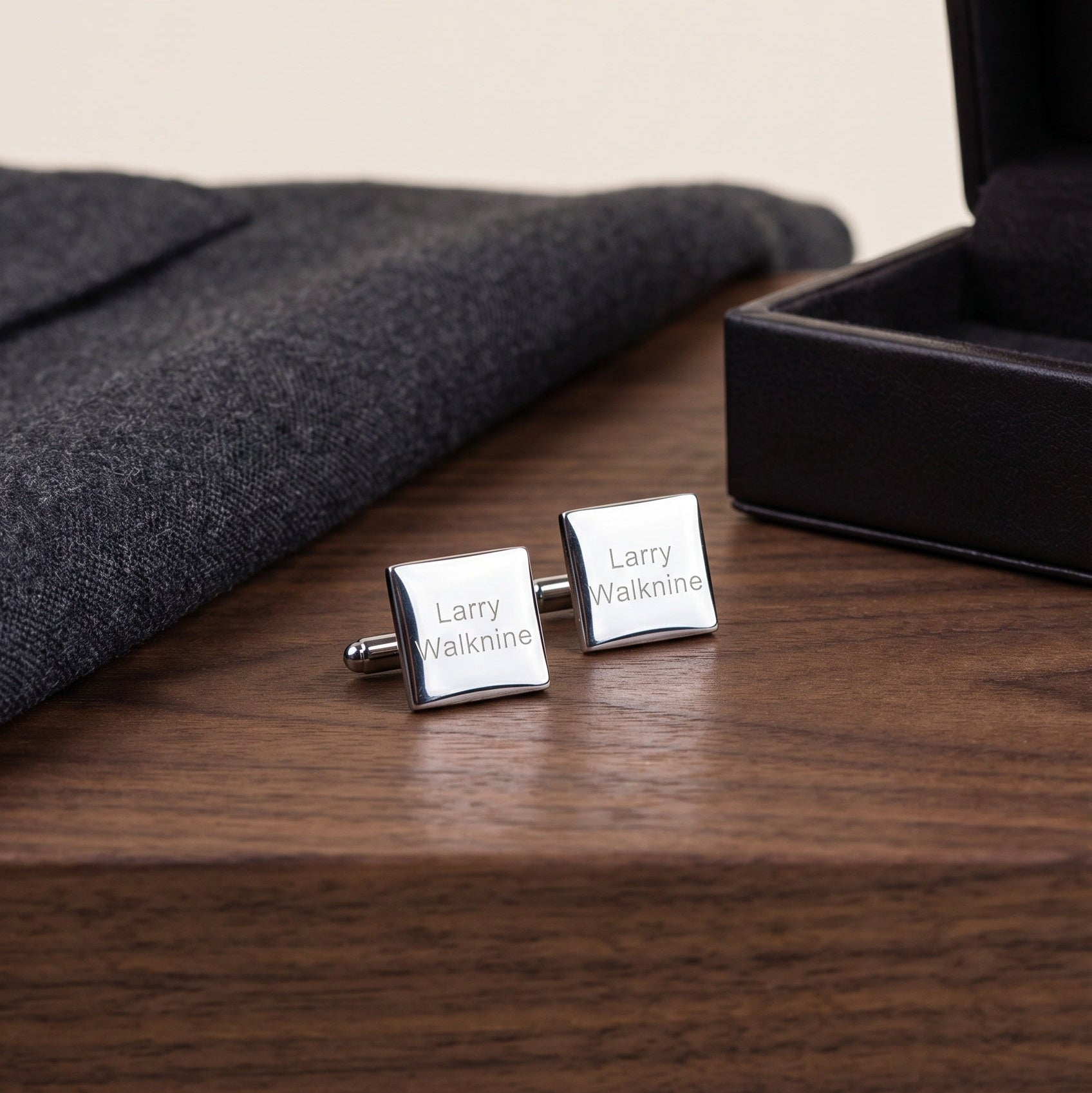 Boutons de manchette carré personnalisé homme