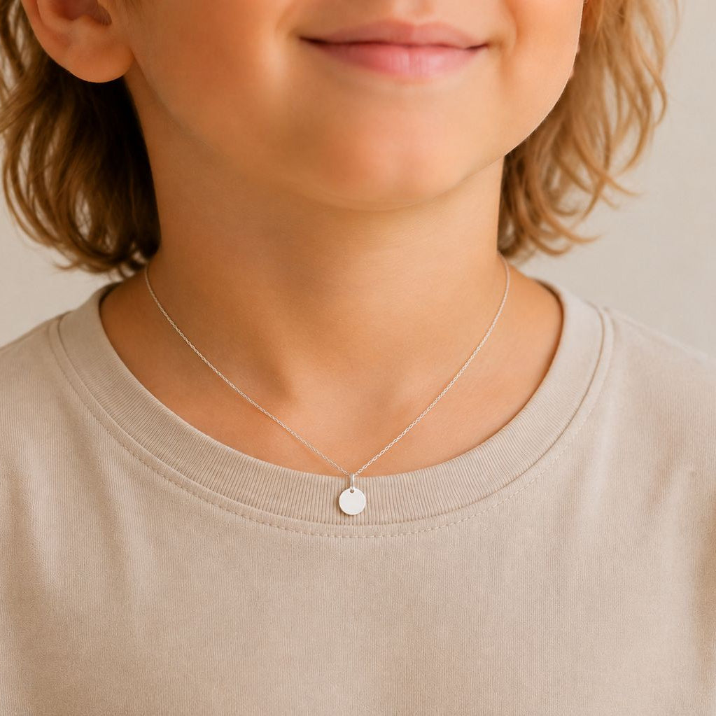 10mm round medallion necklace for children