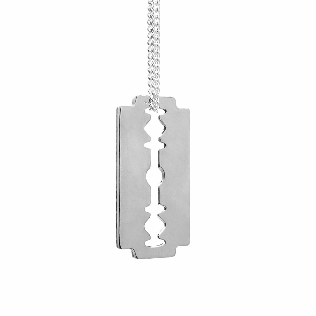 Pendentif lame de rasoir homme