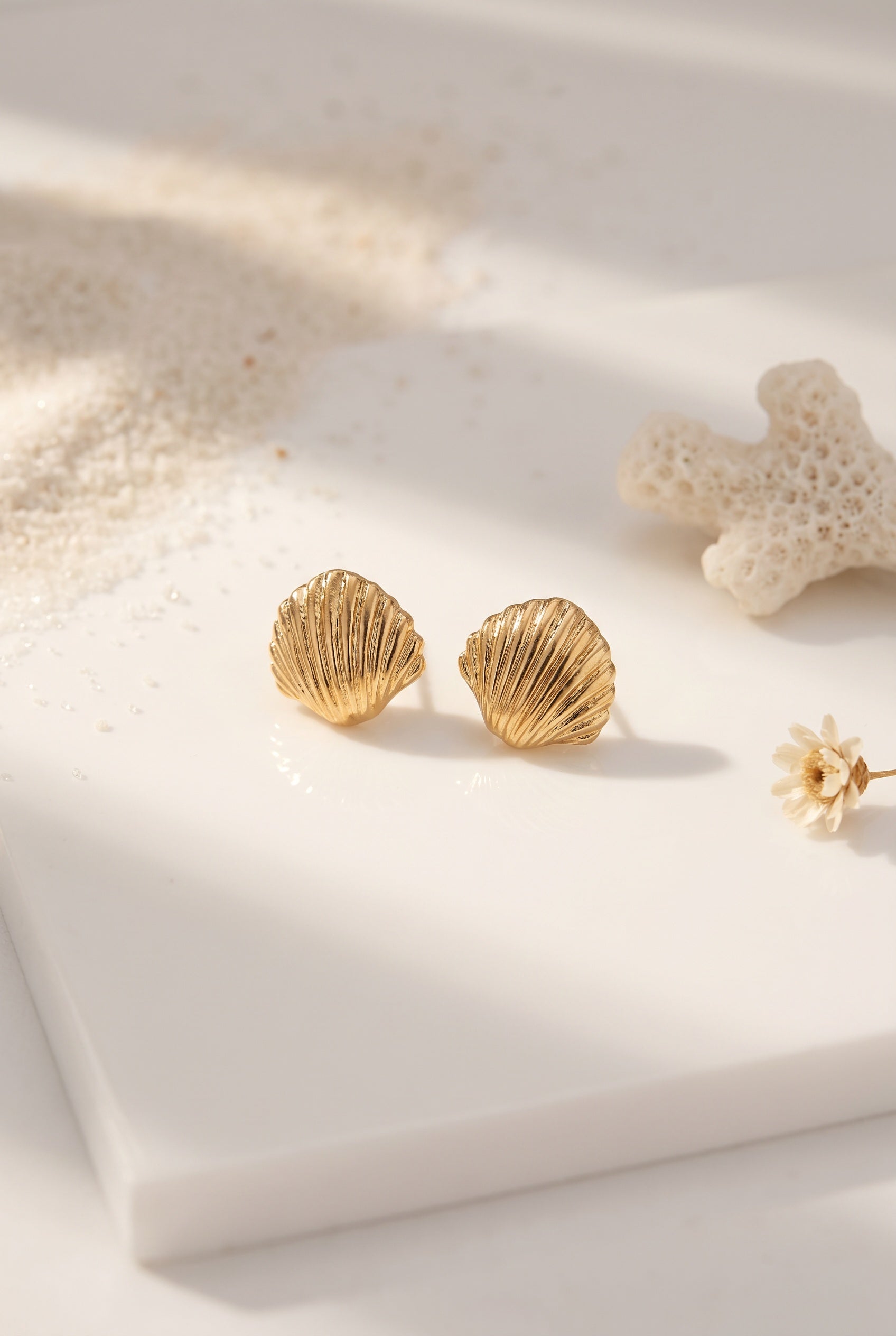 Vermeil schelp oorbellen
