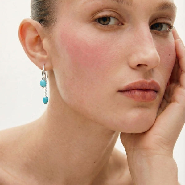 Long turquoise earrings