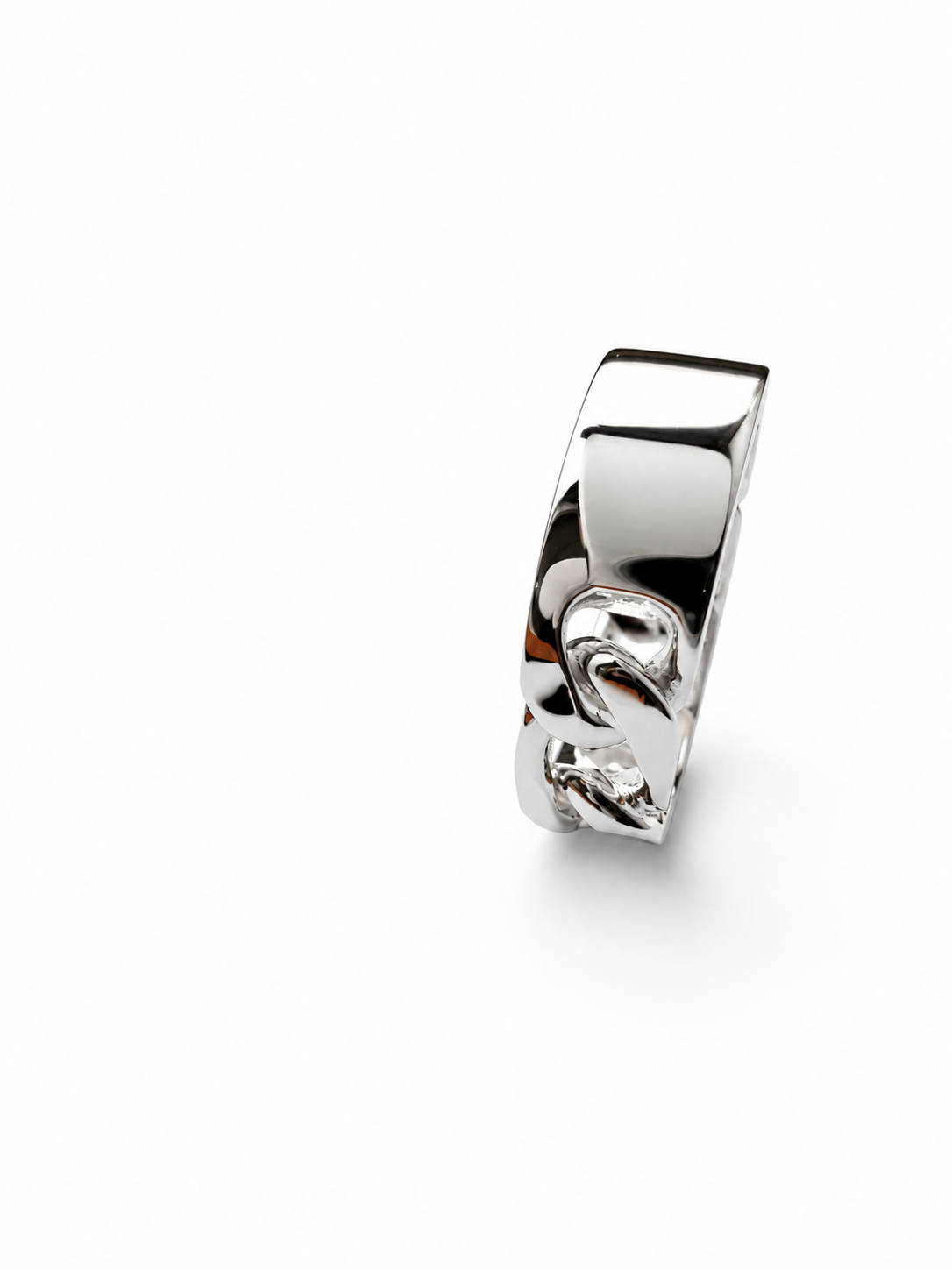 Bague maille gourmette personnalisable femme argent 925