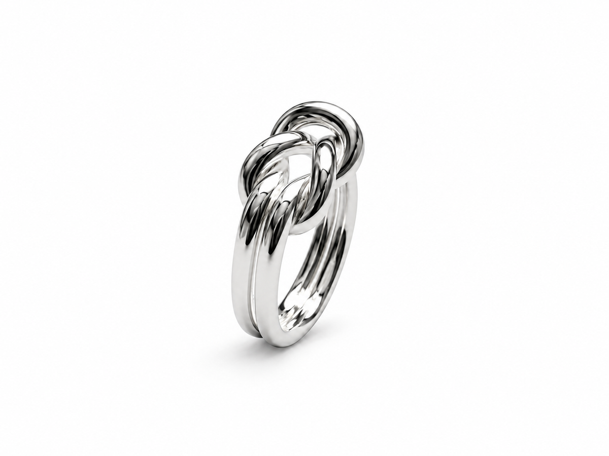 Bague gros nœud marin femme argent 925