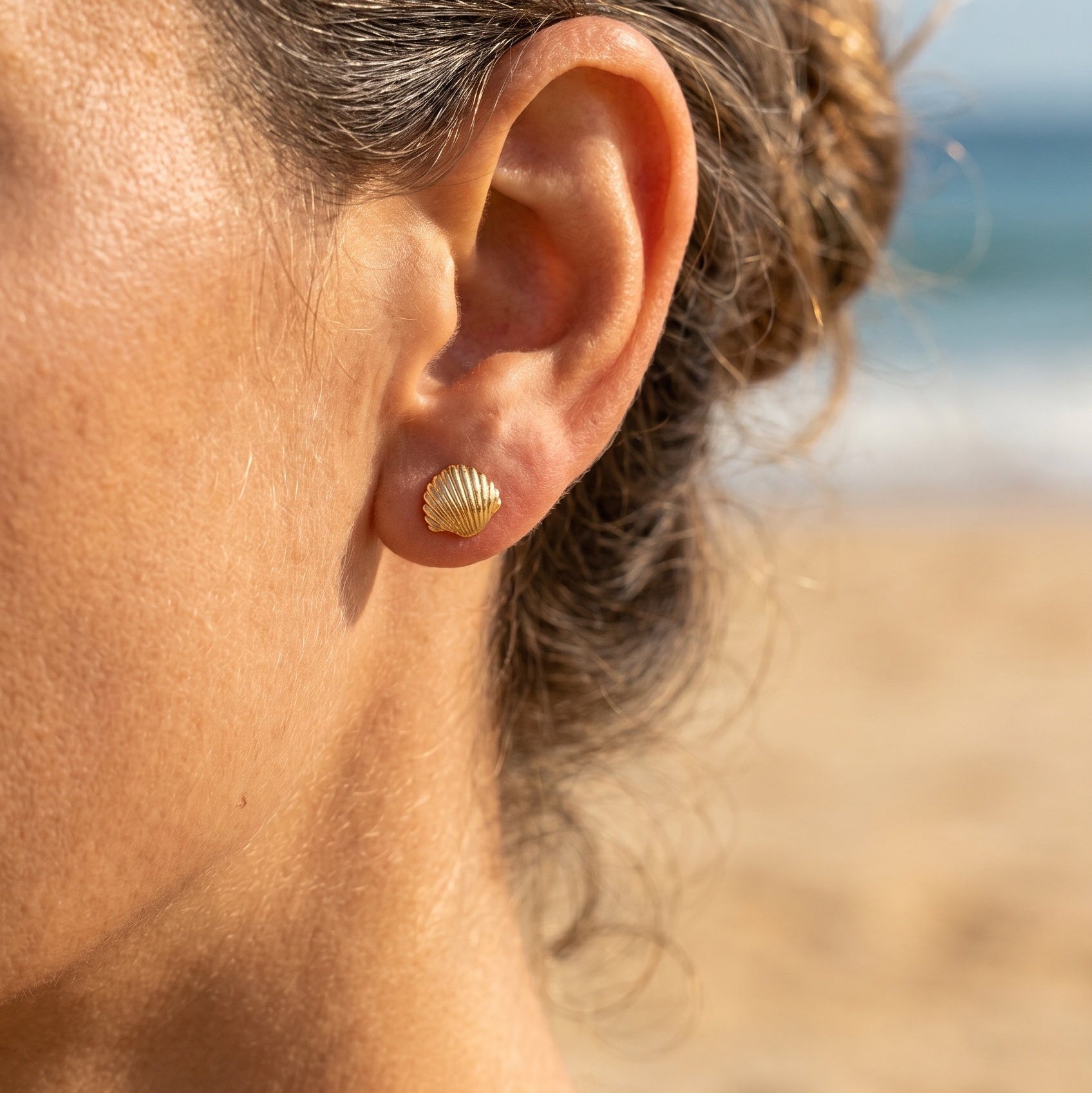 Vermeil seashell earrings