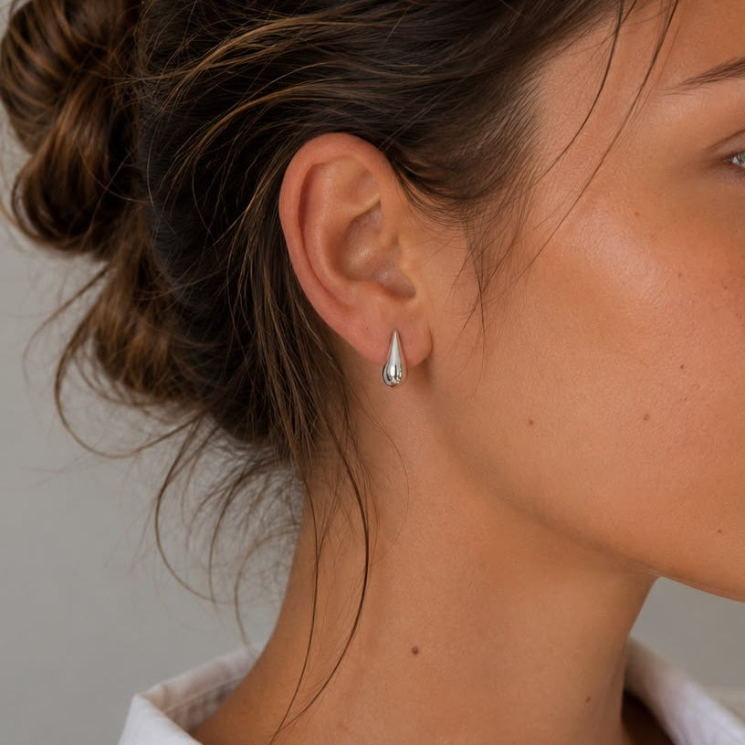 Boucles d'oreilles gouttes argent