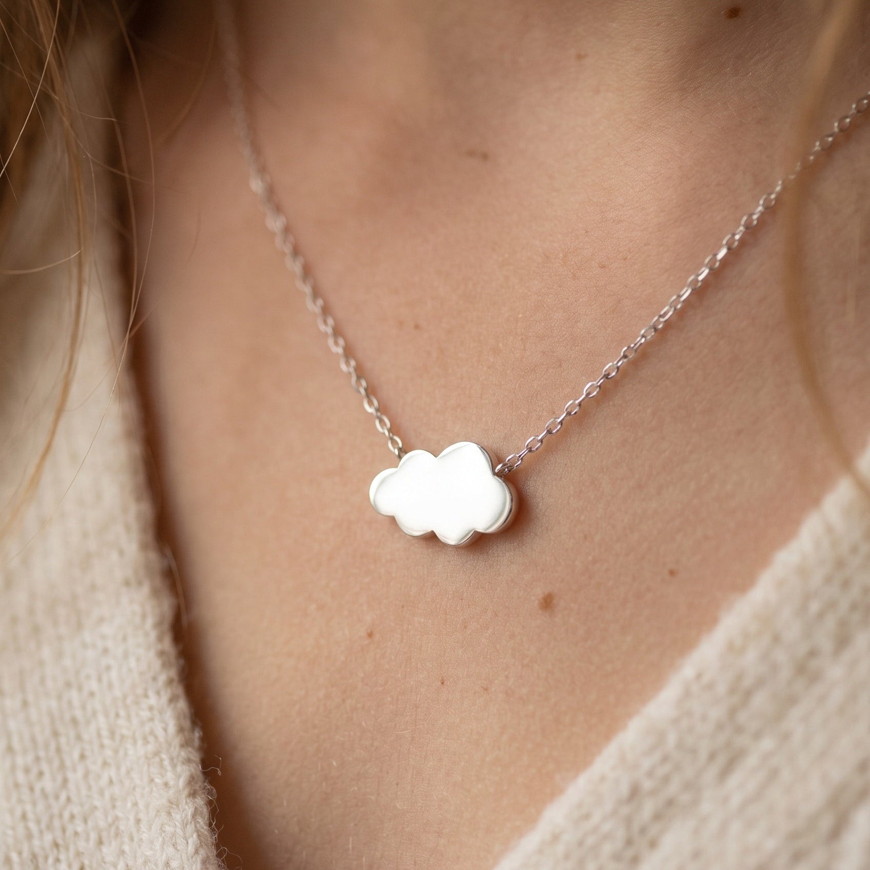 Collier nuage enfant argent massif 