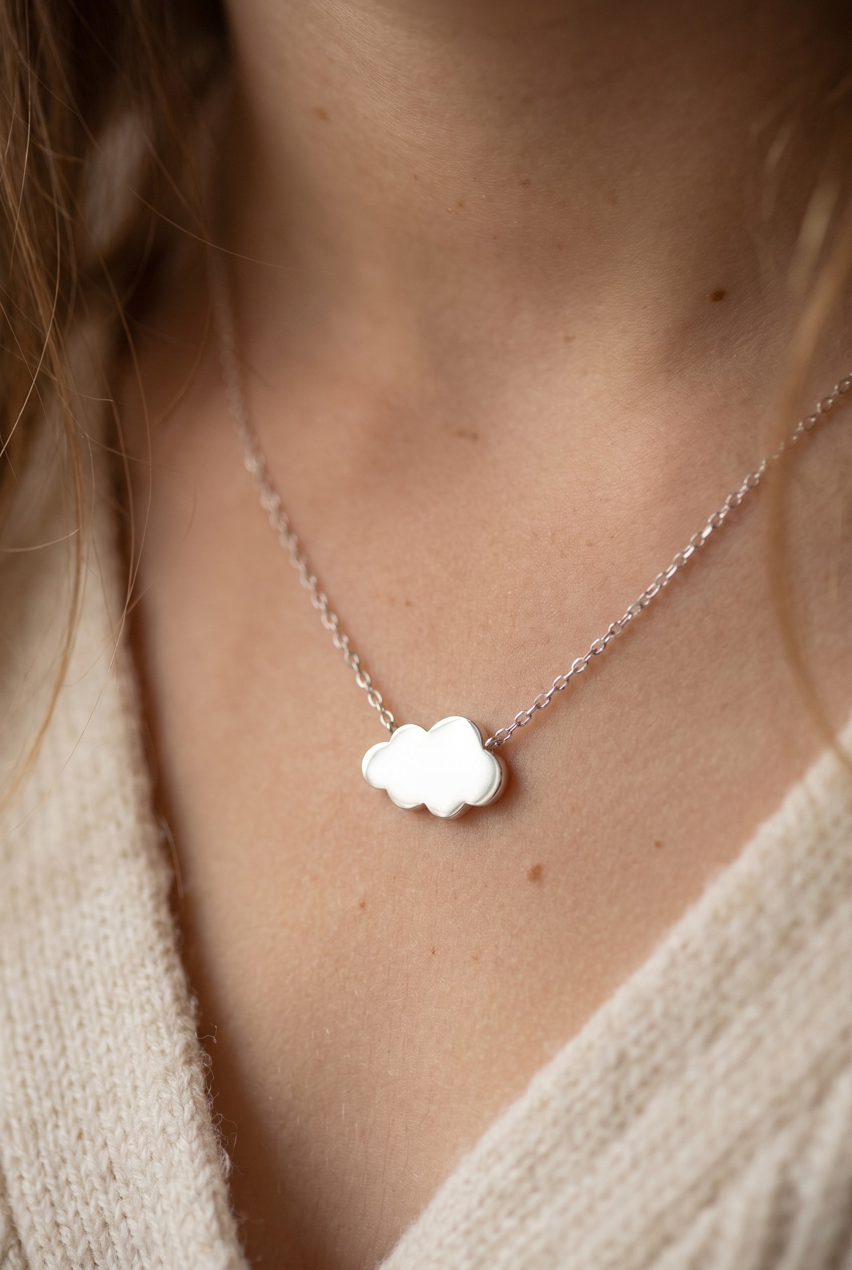 Collier nuage enfant argent massif 