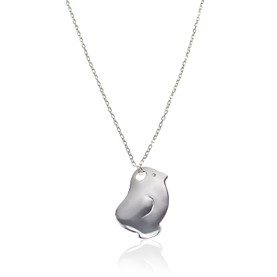 silver chick necklace for children