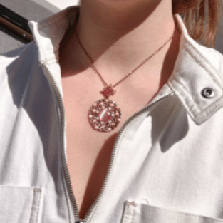 Ketting roze goud toermalijn Waregem juwelierszaak.png